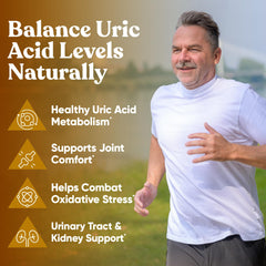 Eu Natural Purge Uric Acid Flush label closeup showing natural ingredients.