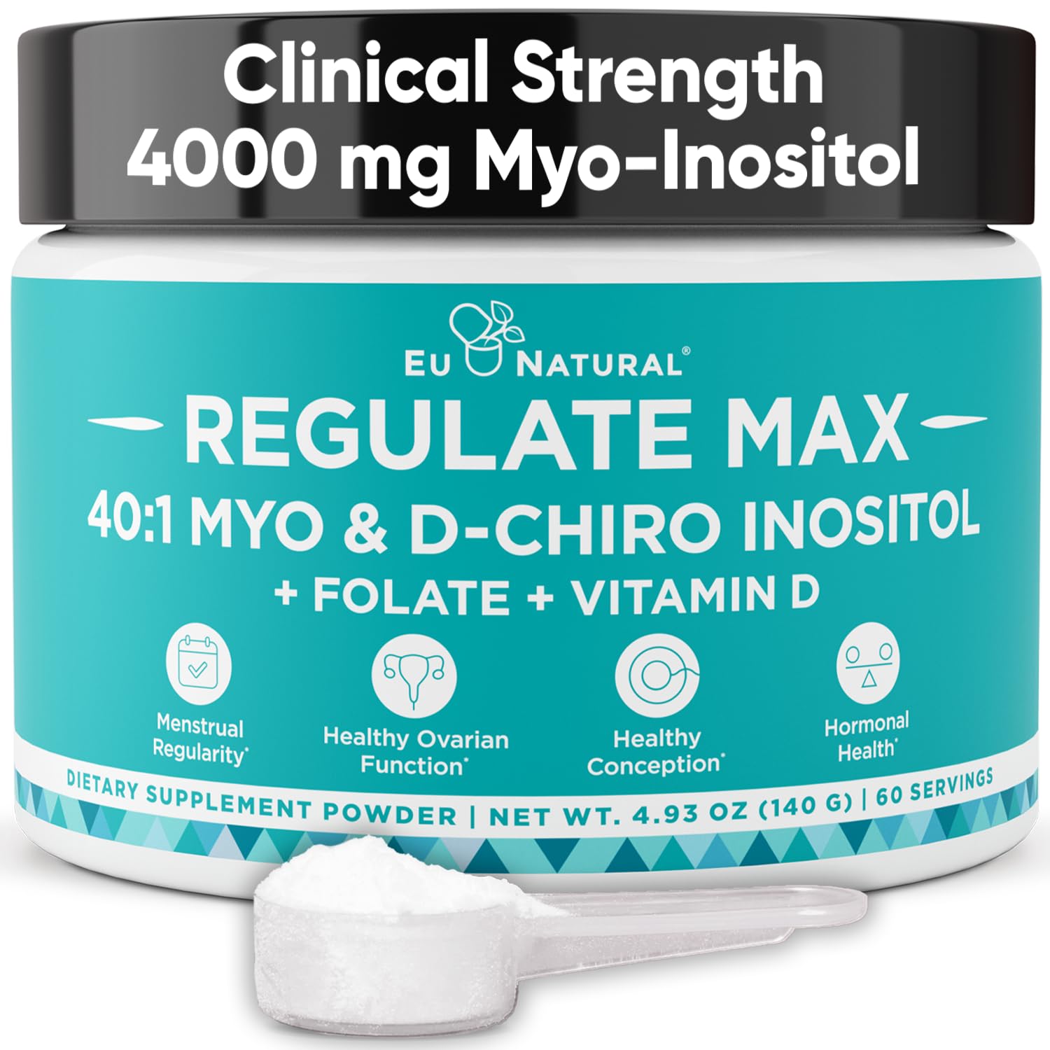 Eu Natural Regulate Max bottle closeup highlighting premium hormone-support blend