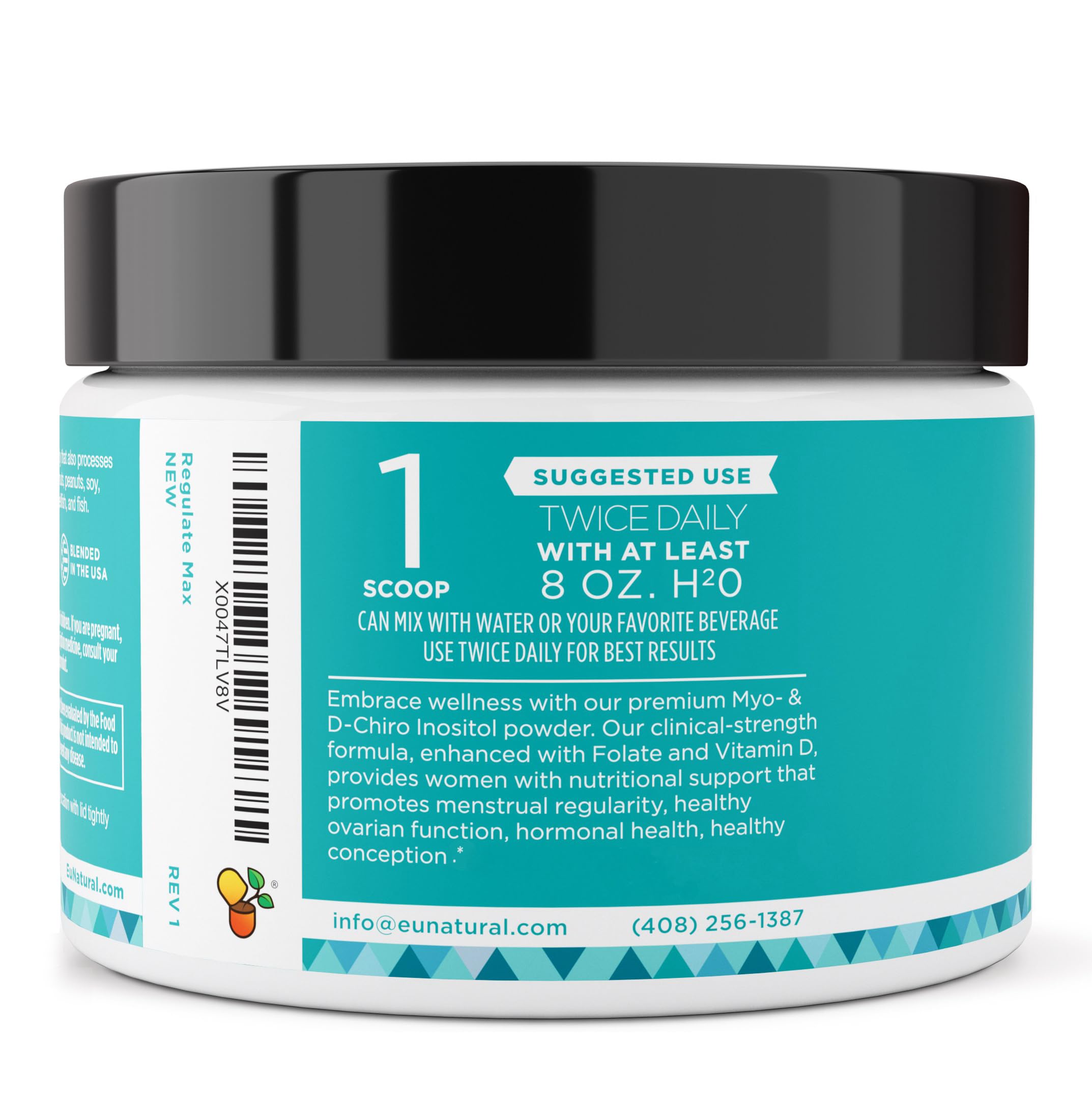 Eu Natural Regulate Max bottle label focusing on quality and ingredient transparency