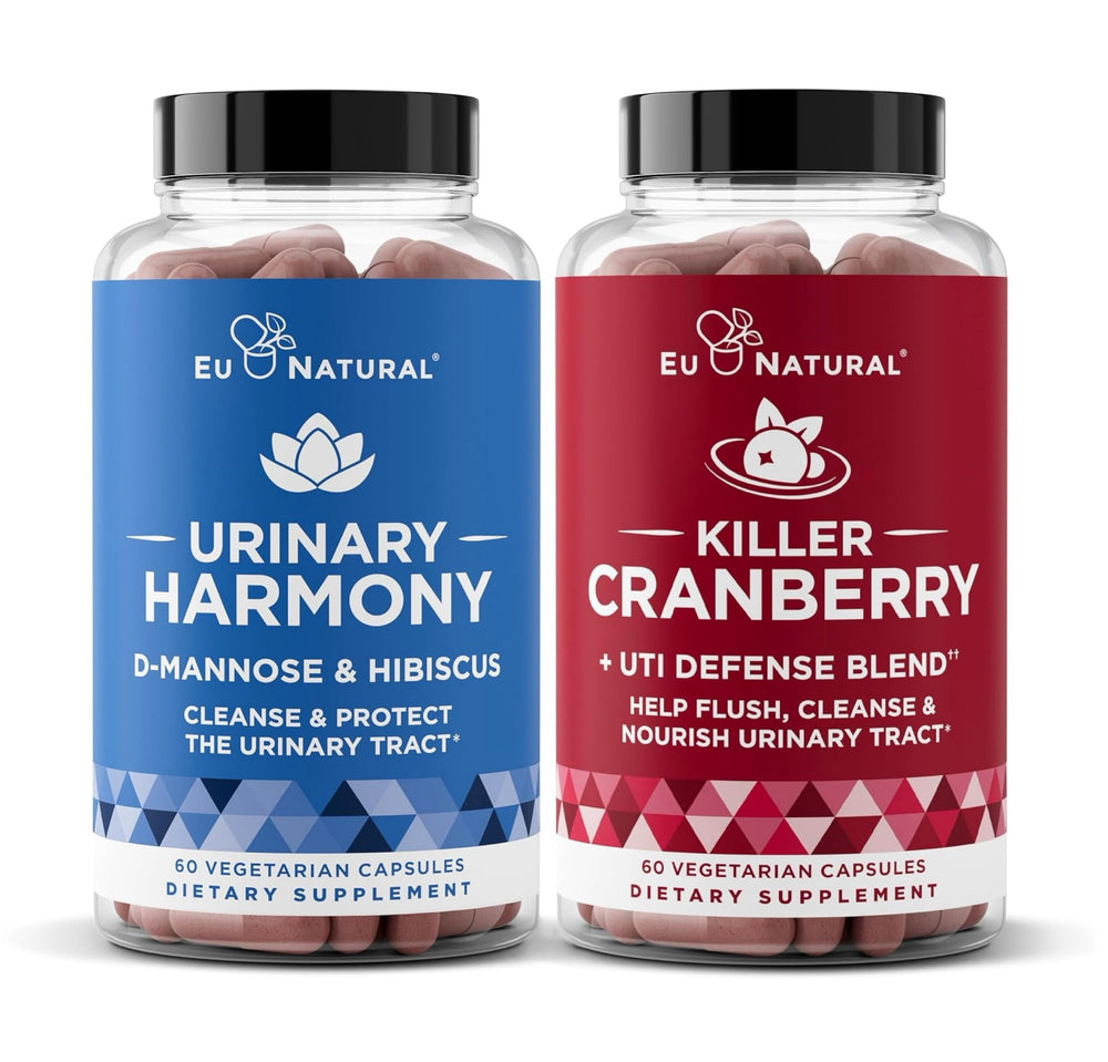 Eu Natural Urinary Harmony bottle image, may support urinary tract comfort with D‑Mannose