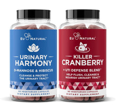 Eu Natural Urinary Harmony bottle image, may support urinary tract comfort with D‑Mannose
