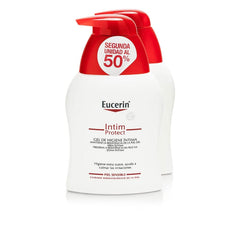 Eucerin intimate hygiene wash 2x250ml pack for gentle cleansing and supporting sensitive skin.