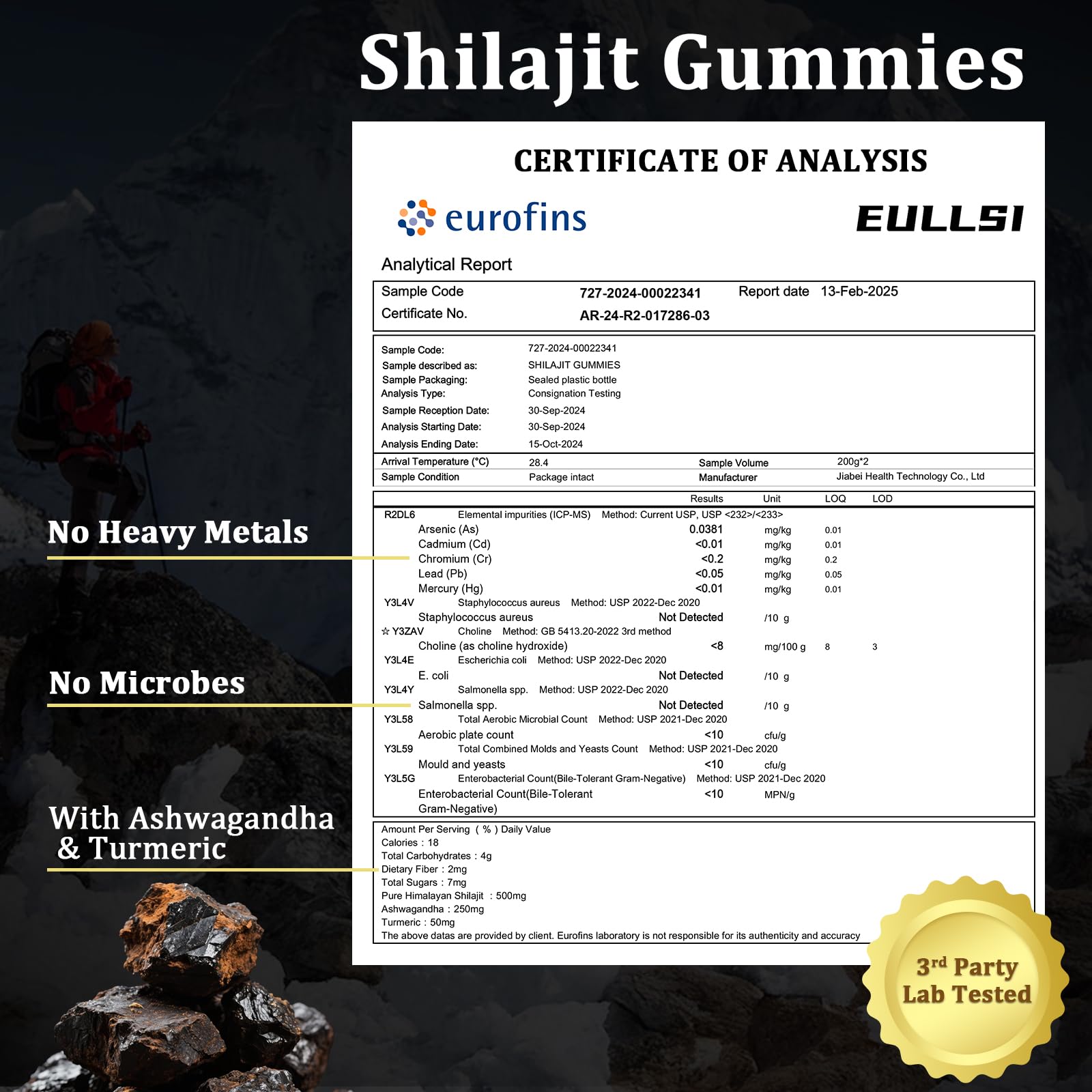 Eullsi Ashwagandha gummies pack highlights daily stamina support for active adults.