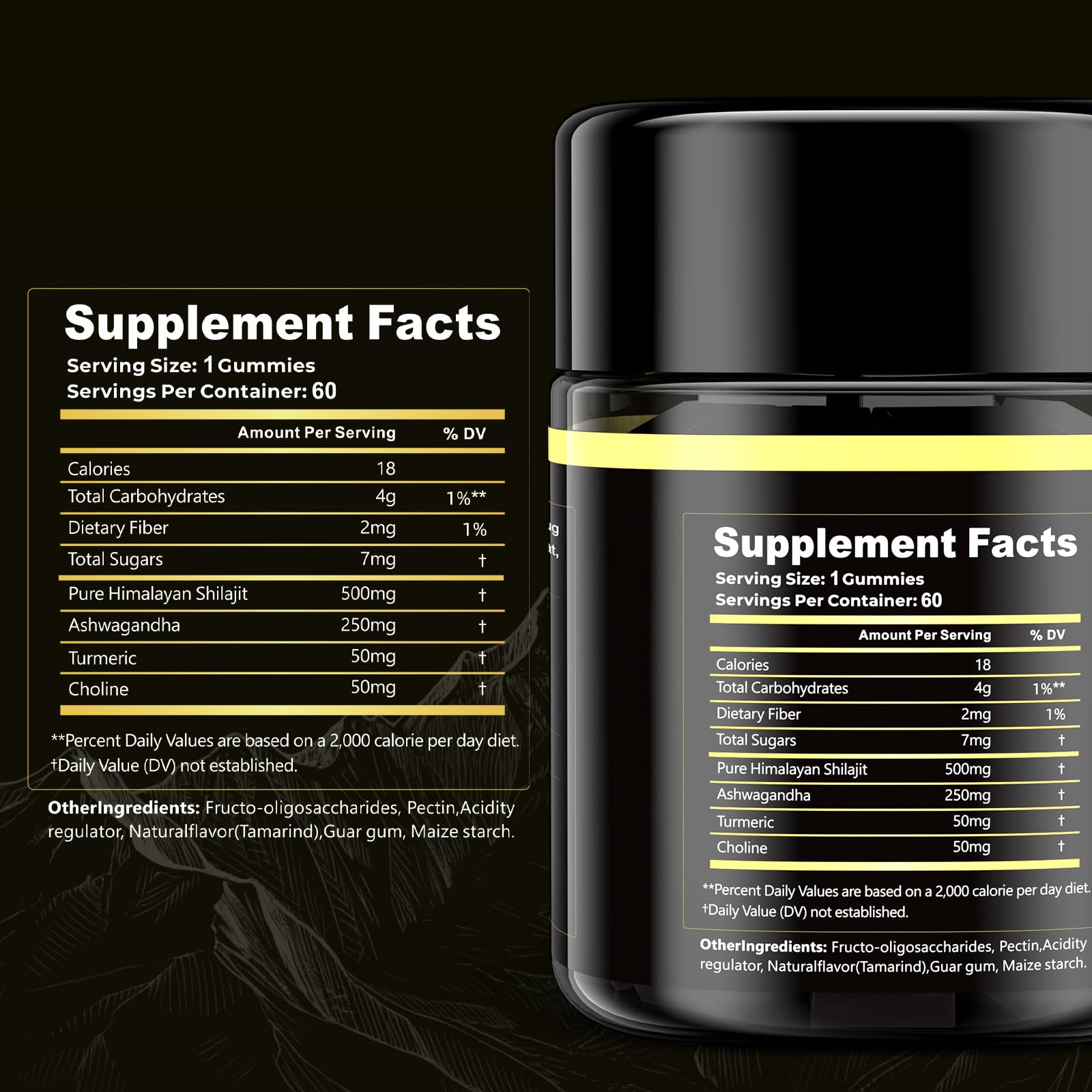 Eullsi Ashwagandha gummies with turmeric and choline closeup for daily vitality.