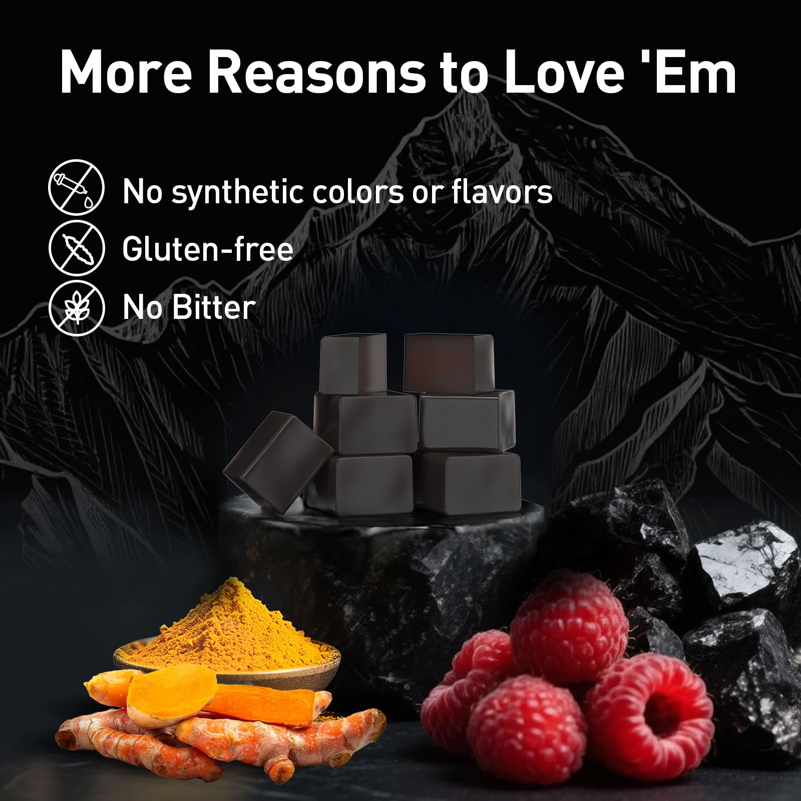 Eullsi vegan plant-based gummies with no artificial flavors closeup.