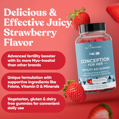 Eu Natural Conception for Her ingredients graphic highlights Myo-Inositol and nutrients