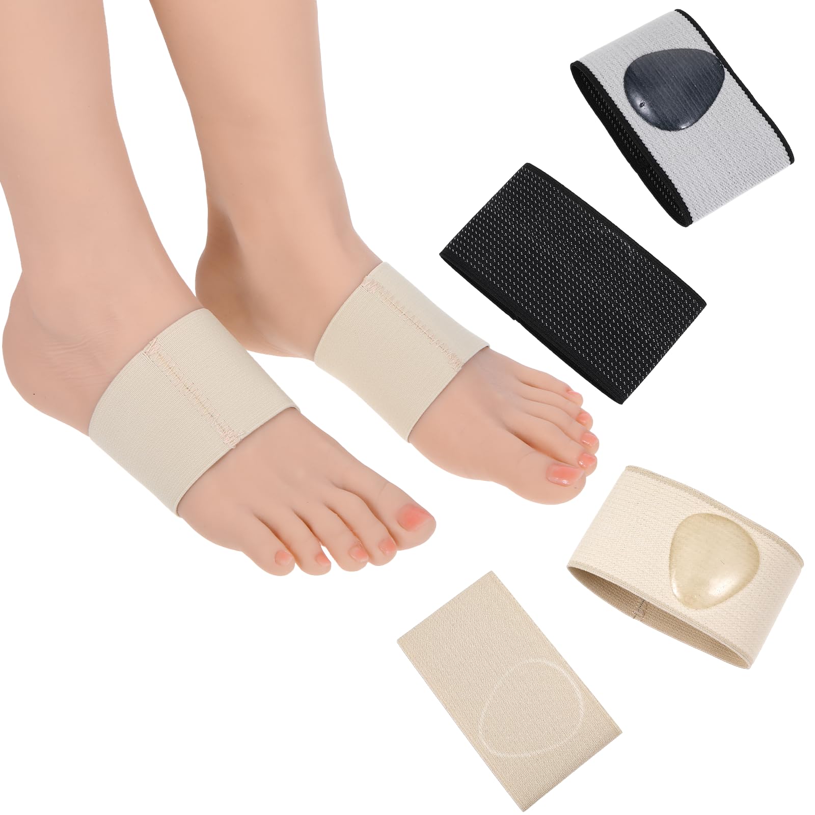 EupHHonycs copper arch support sleeve in black supports arch stability during daily activities.