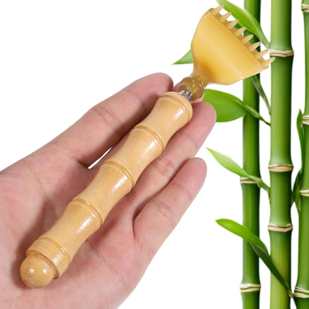 EupHHonycs extendable bamboo back scratcher extended reach for hard-to-reach spots.