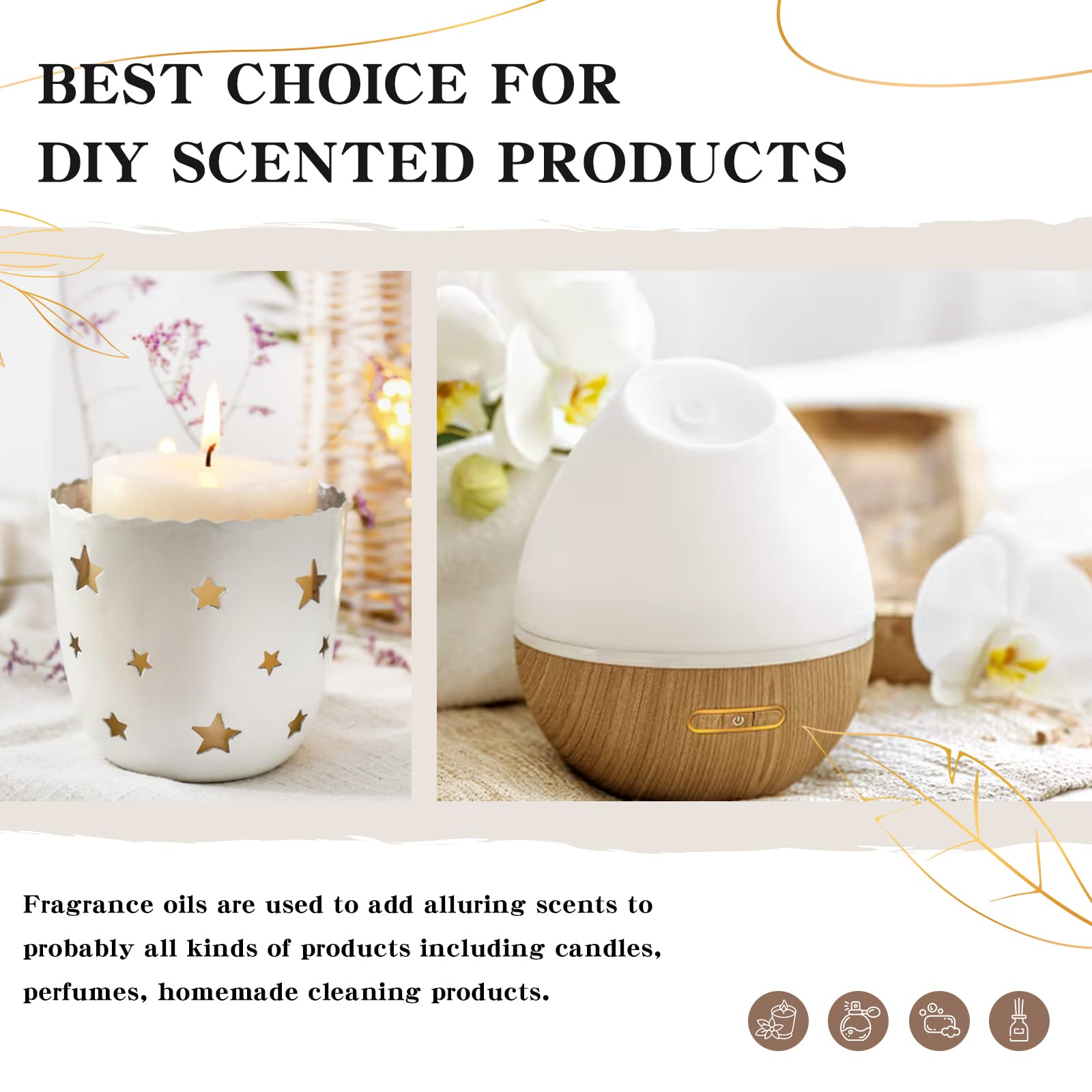 EUQEE 6x10ml fragrance oils pack, versatile for DIY aromatherapy projects.
