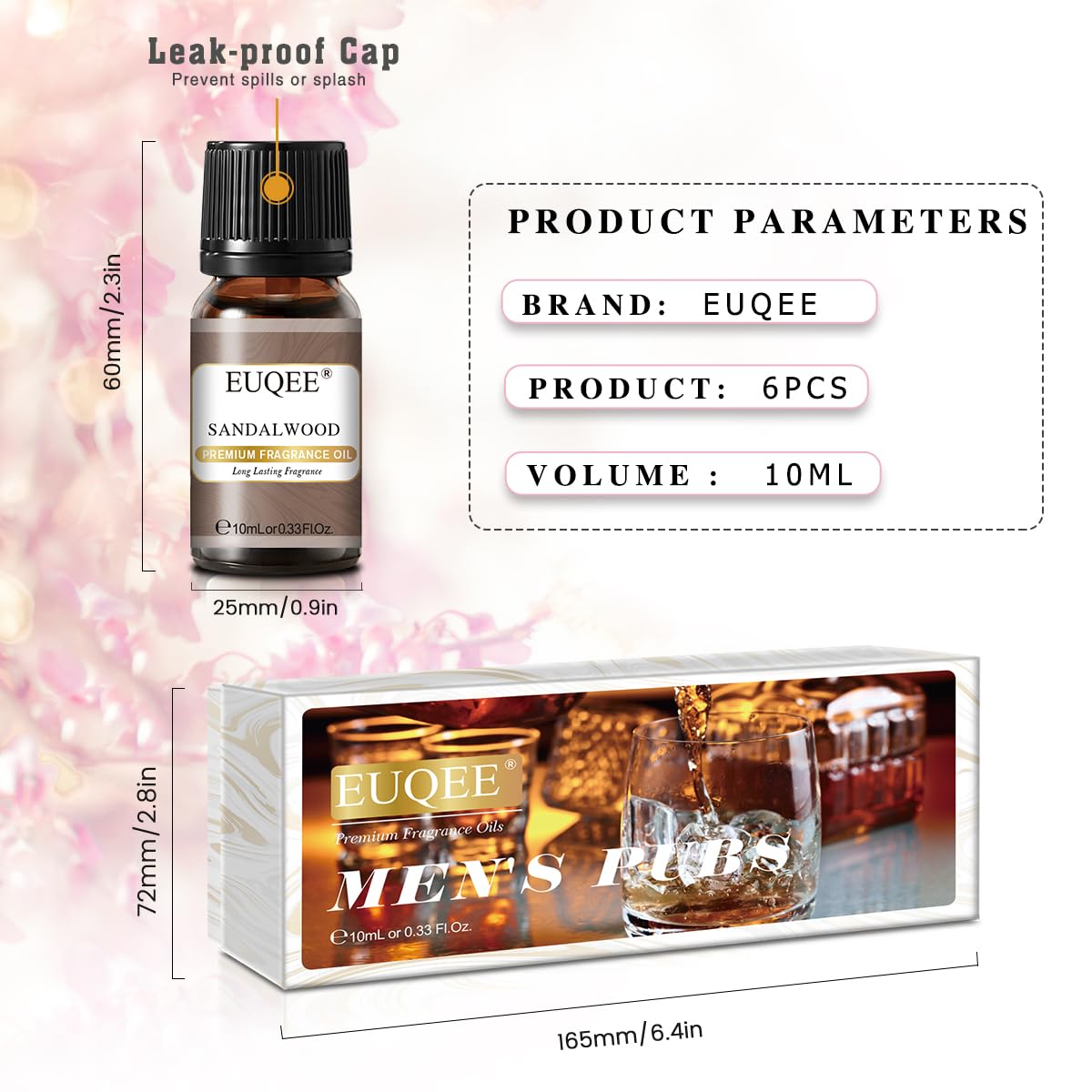 EUQEE Honeyed Haze fragrance oil 10ml, smooth warm notes for everyday aroma.