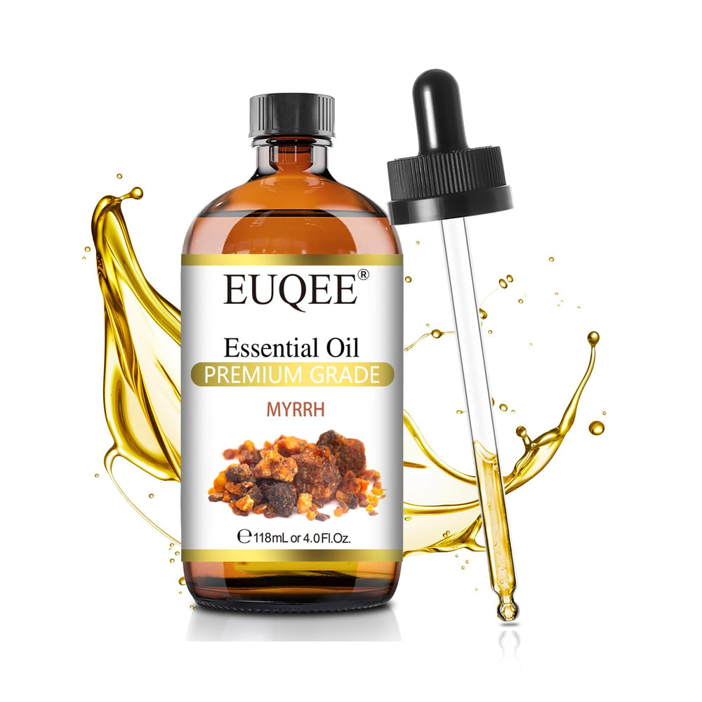 EUQEE Mirra aceite, botella de vidrio ámbar protege la calidad y la luz solar