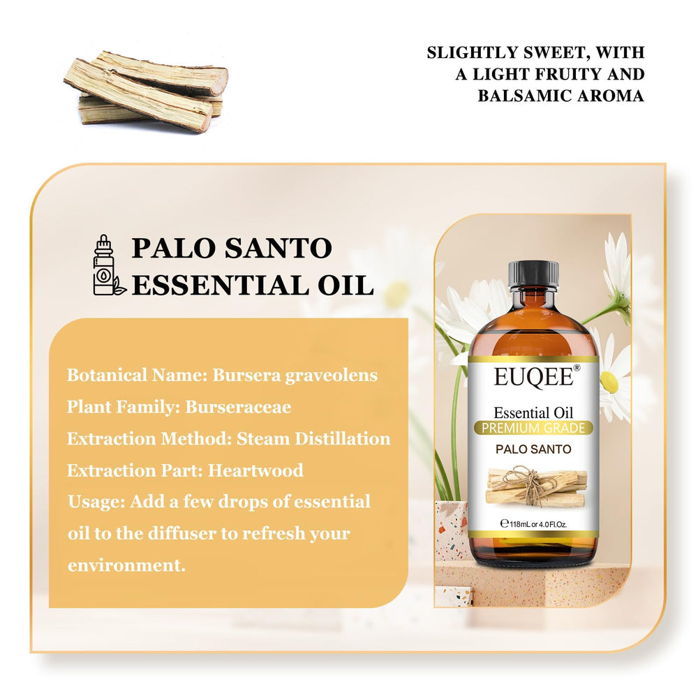 EUQEE Palo Santo amber glass bottle protects oil quality from light