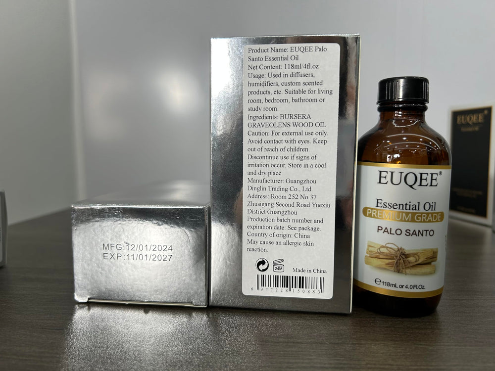 EUQEE Palo Santo essential oil bottle supports daily aroma rituals