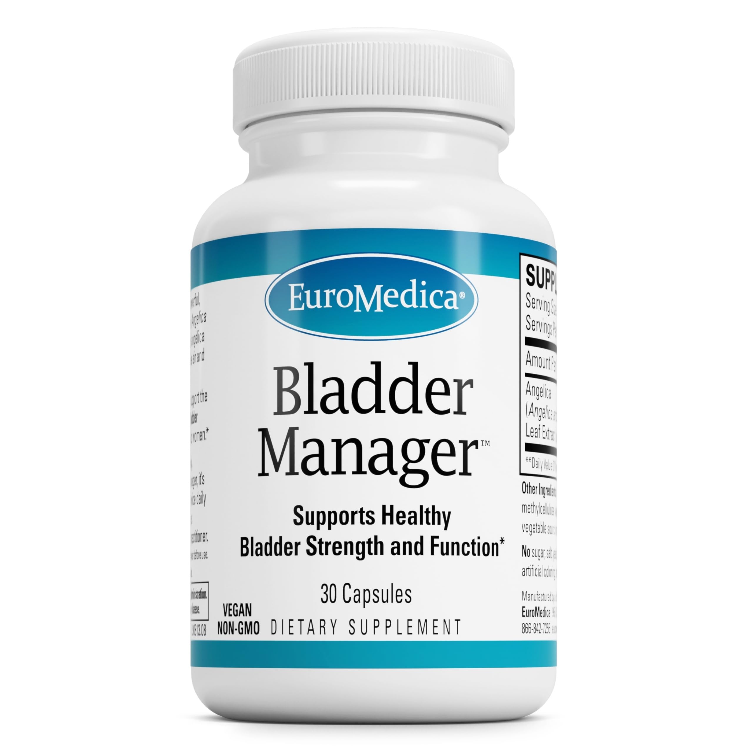 EuroMedica Bladder Manager bottle for daily bladder support and convenient use.