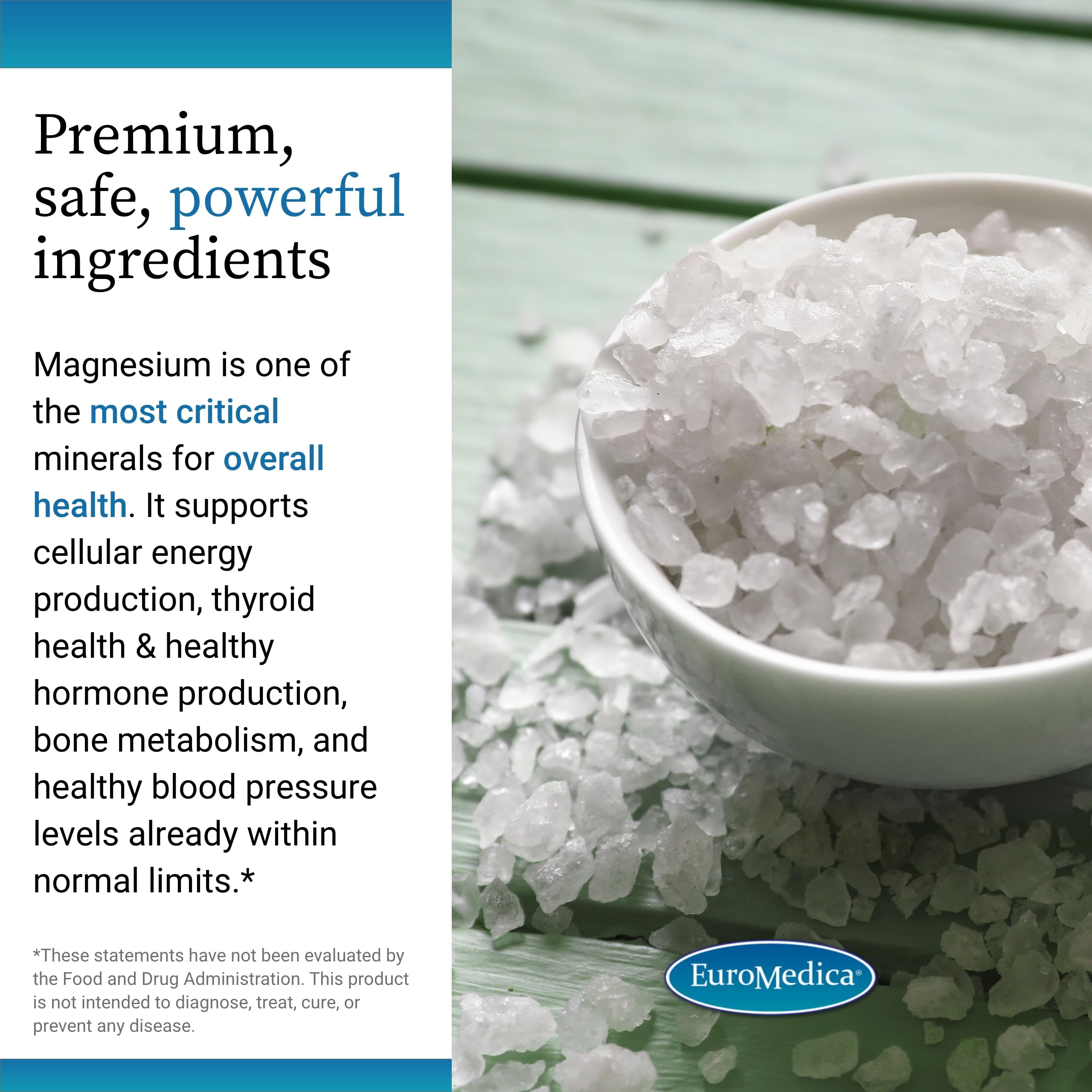 Vegan capsules of EuroMedica Magnesium + P-5-P for everyday mineral support