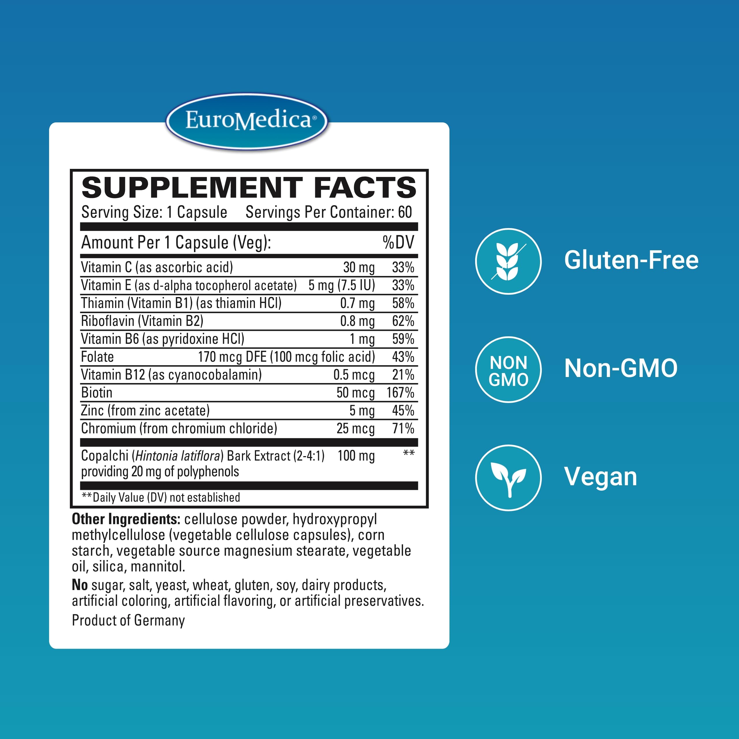 EuroMedica Sucontral D capsules close-up—easy-to-swallow vegan capsules.