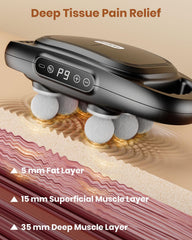 EURPMASK 6-Head Massage Gun back, broad contact for multi-area relief.