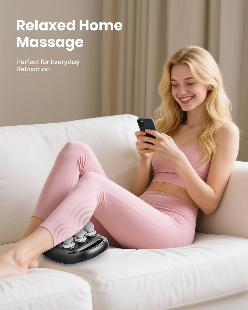 EURPMASK 6-Head Massage Gun quiet motor in action, ideal for home or gym use.