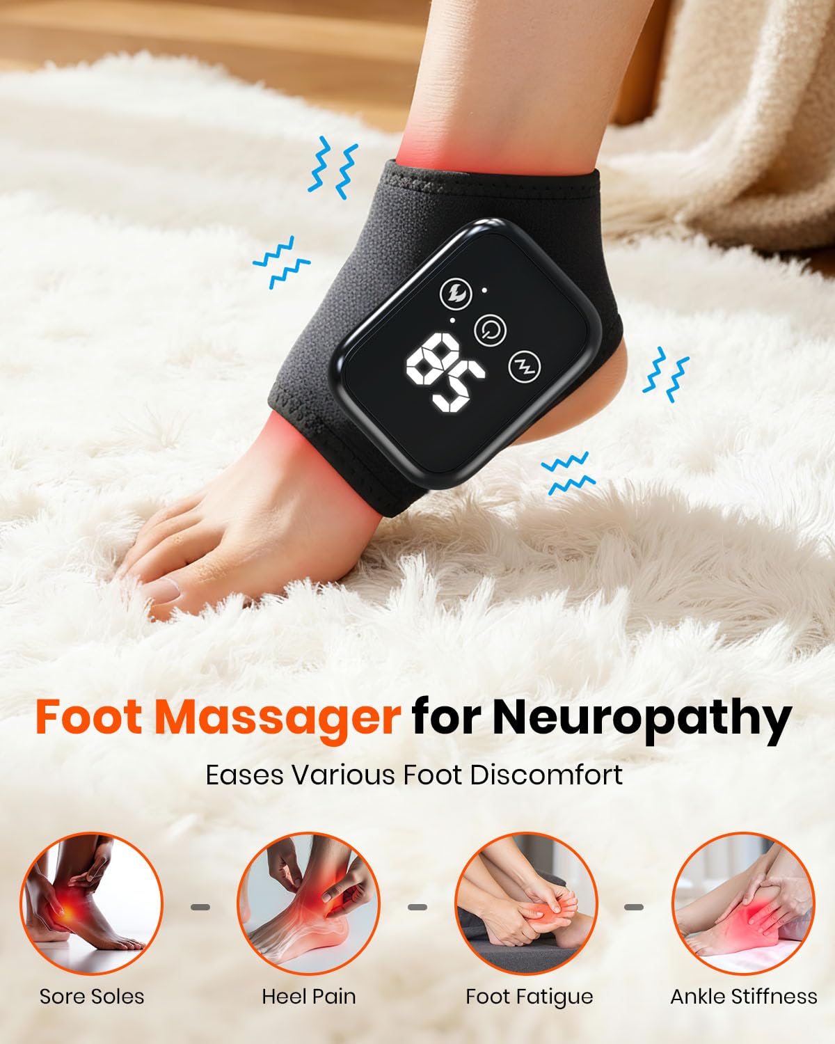 EURPMASK Foot Renew heat mode allows personalized warmth for relief.