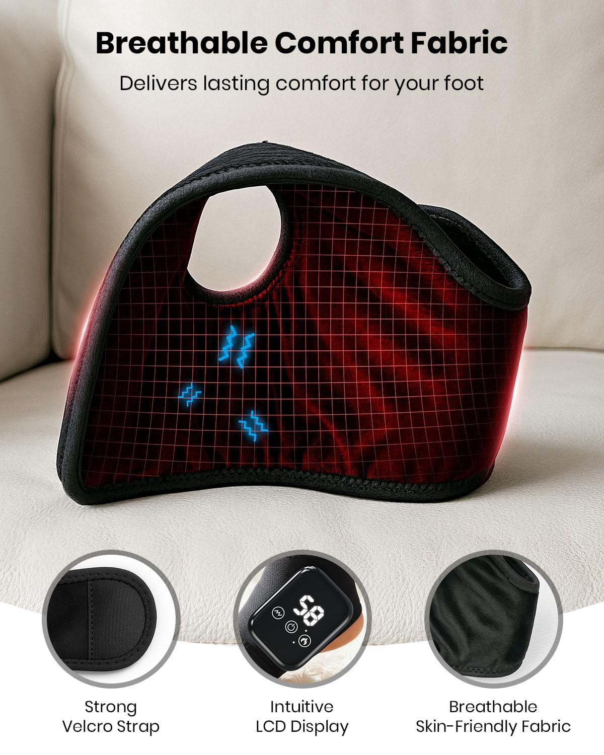 EURPMASK Foot Renew massager includes soft socks for hygienic shared use.