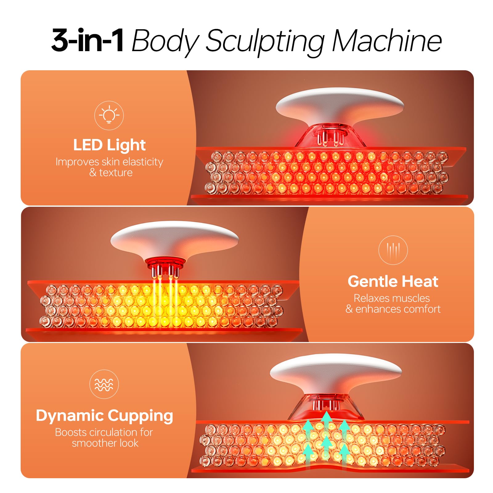 EURPMASK three suction cup sizes fit arms, waist, and legs.