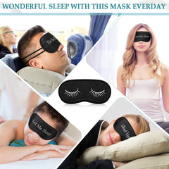 Eurzom blackout eye mask in black for deep, undisturbed rest.