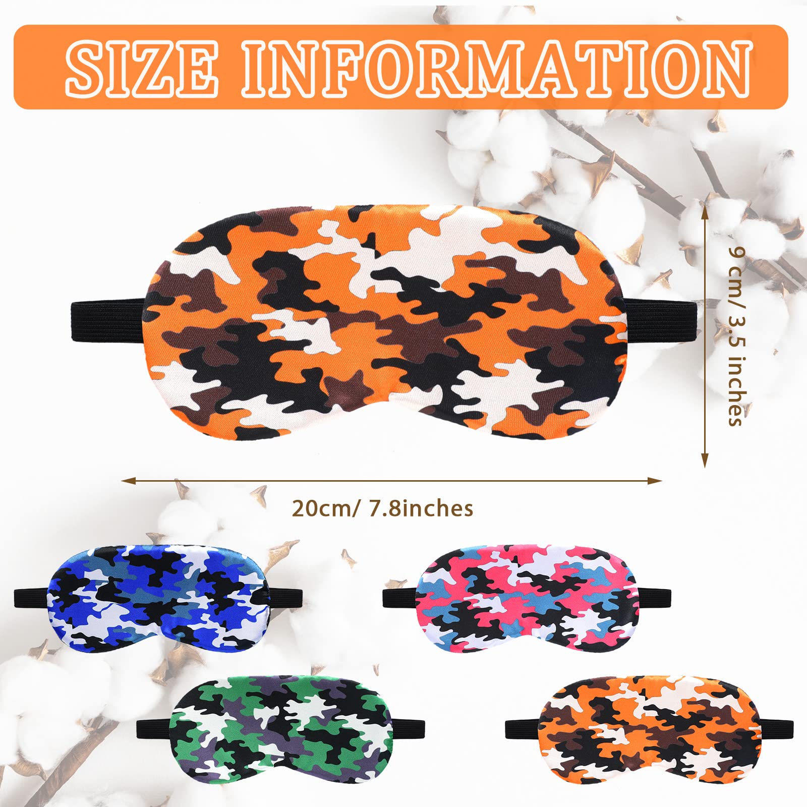 Eurzom camo sleep mask back view showing breathable inner layer.