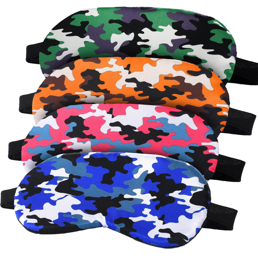Eurzom camo sleep mask front view with silky exterior and soft strap.
