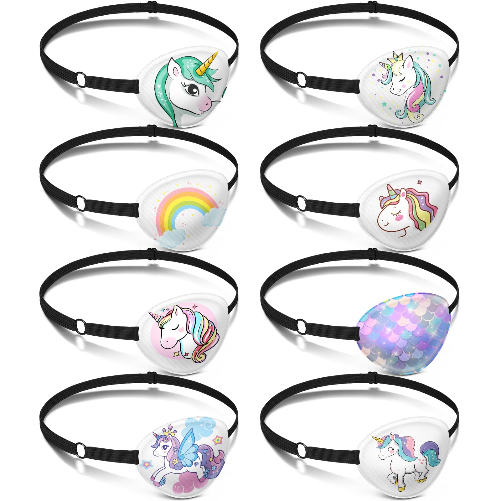 Parche ocular Eurzom unicornio para niños, diseño colorido para juego y uso diario.