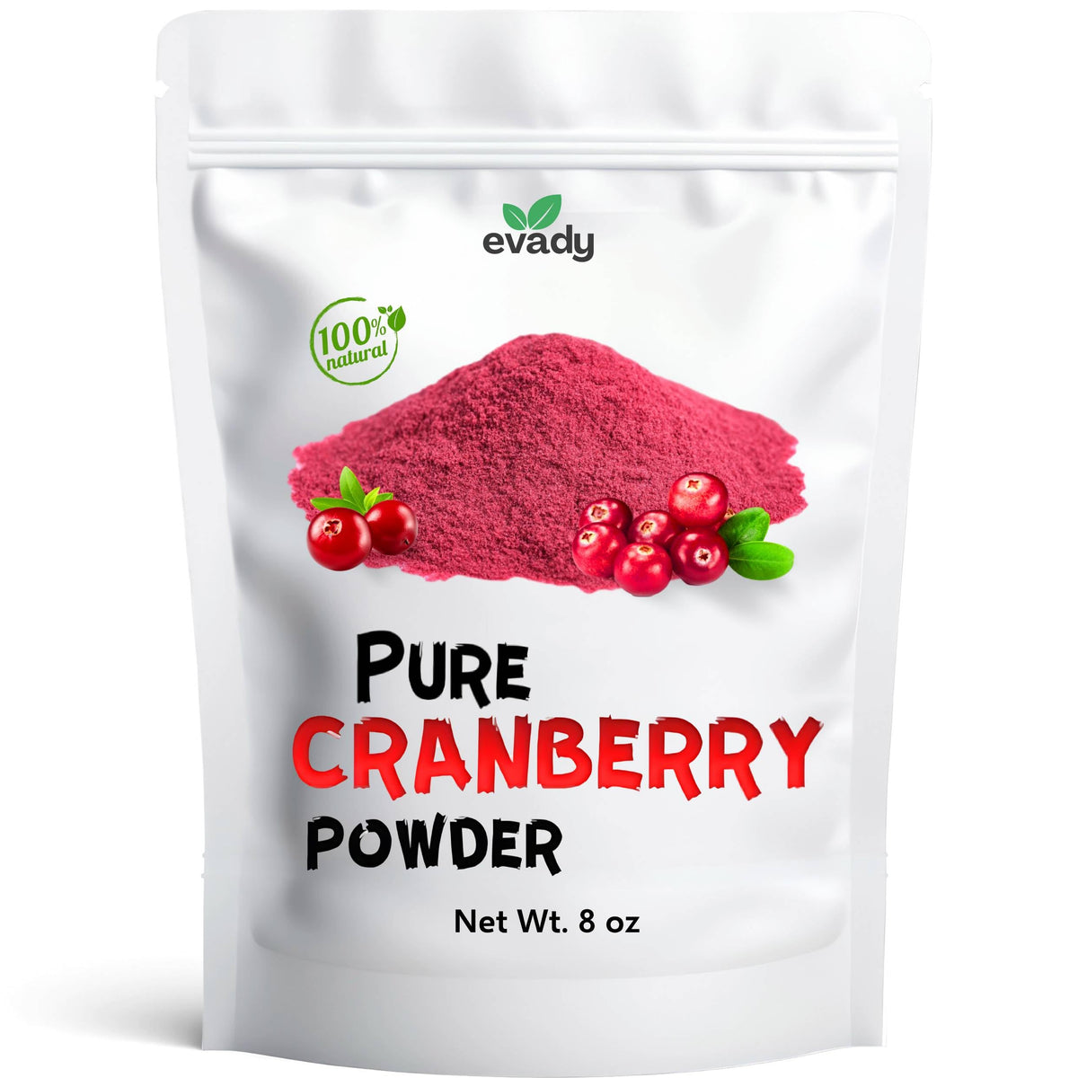 EVADY Cranberry Powder 8 oz bag for smoothies and baking