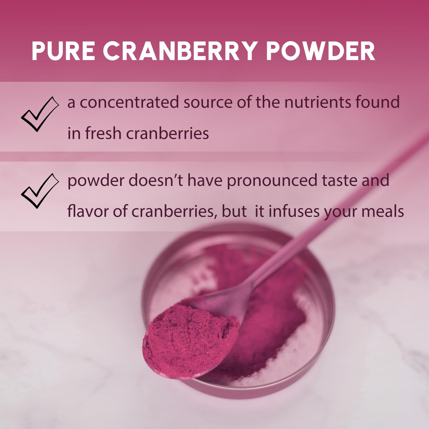 EVADY Cranberry Powder stored in a cool, dry container to maintain freshness
