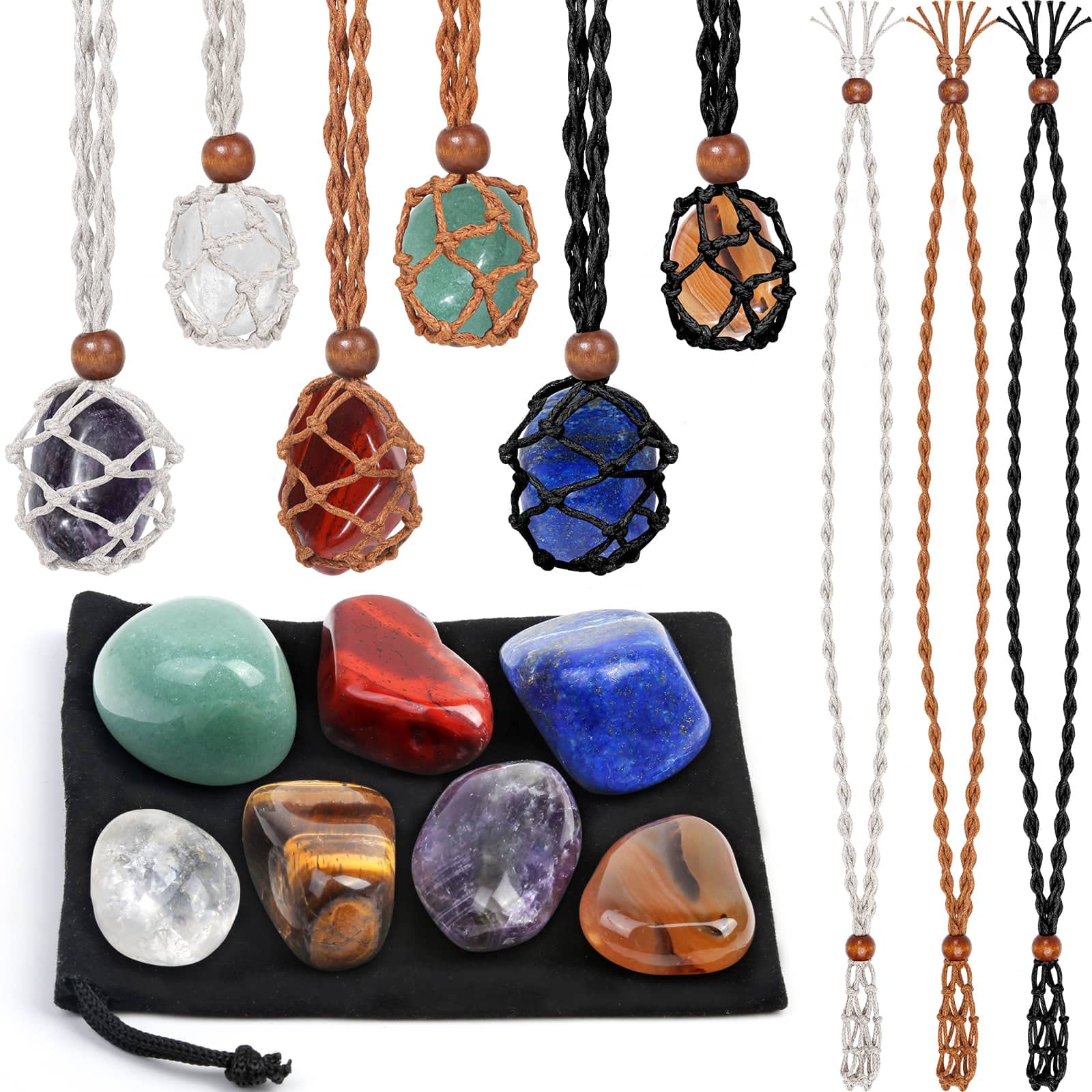 Evatage 7 chakra crystals set ready for meditation and energy balance