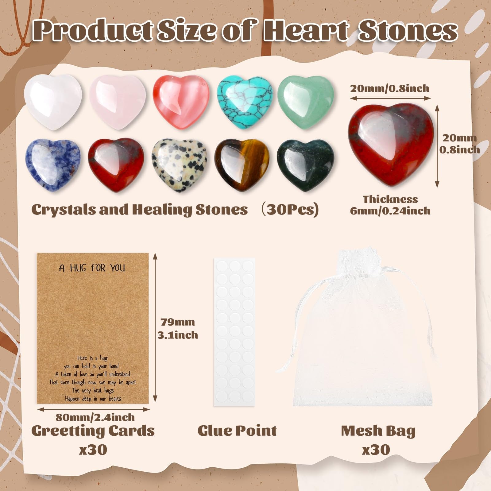 Evatage heart crystals support meditation and chakra balance.