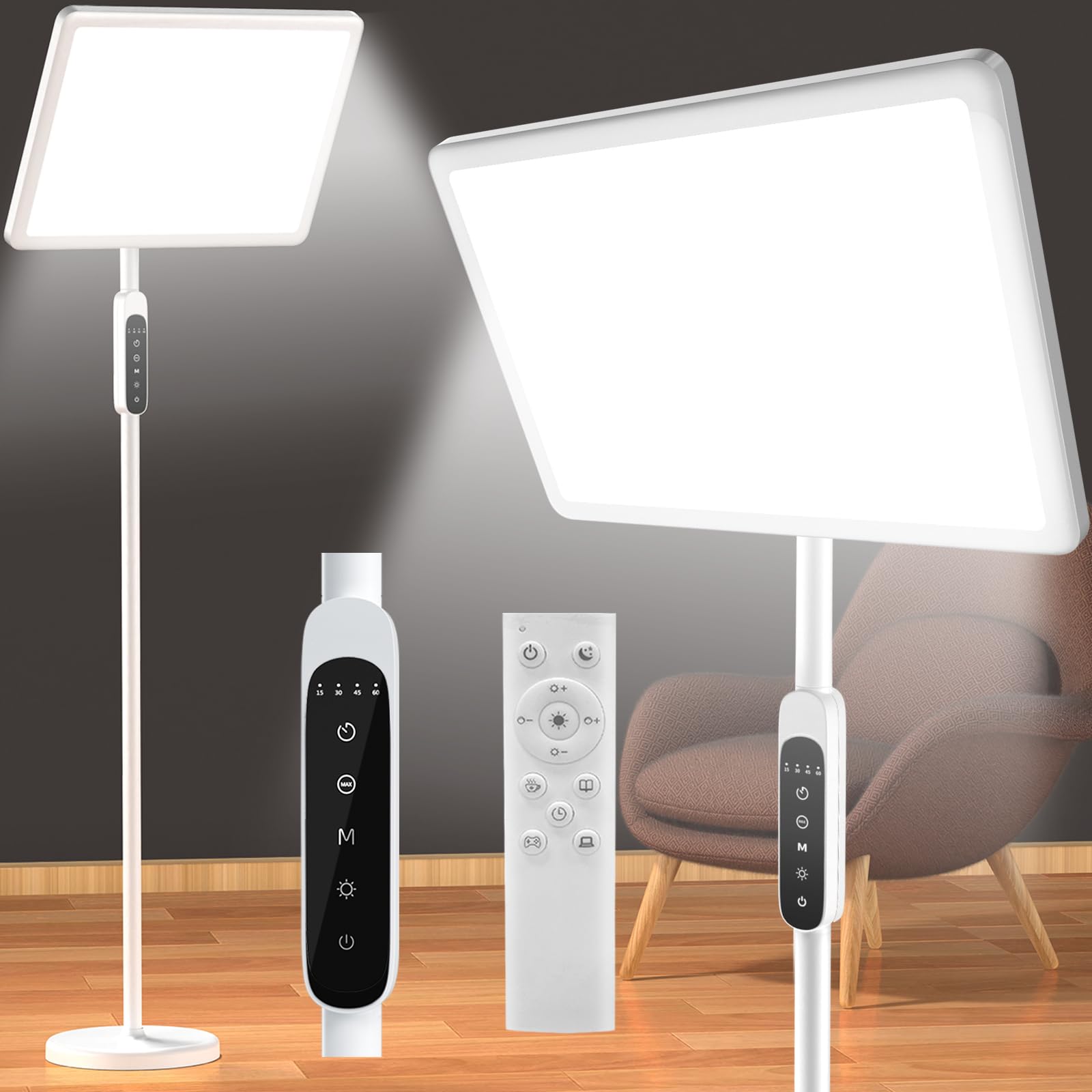 EVATEALE 12,000 Lux light therapy lamp provides bright, stable illumination for daily energy