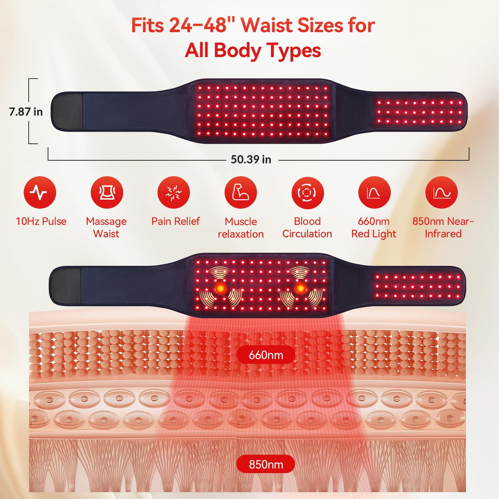 EVATEALE adjustable strap fits waist measurements from 24 to 48 inches.
