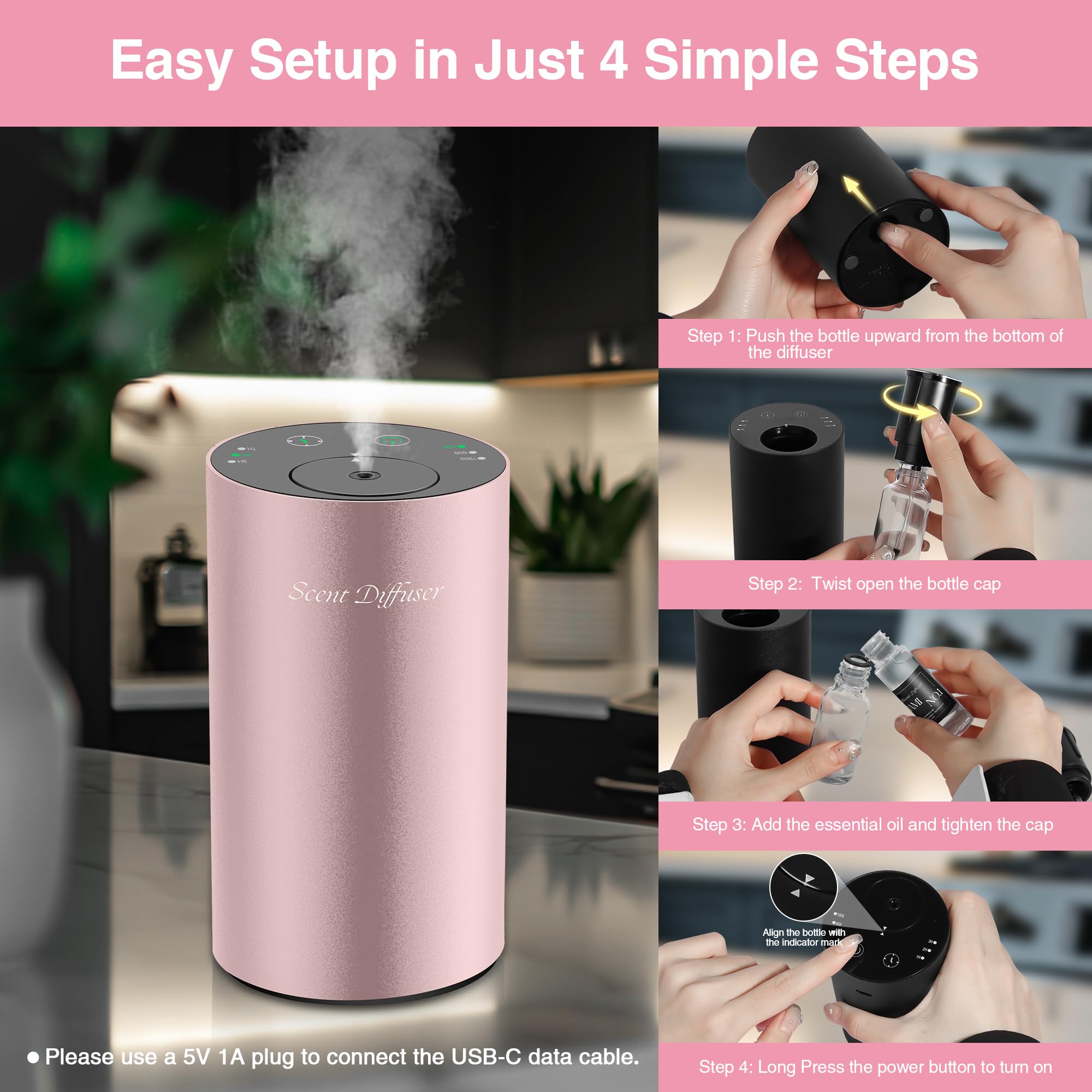 Compact EvCZen diffuser sits neatly in any space.