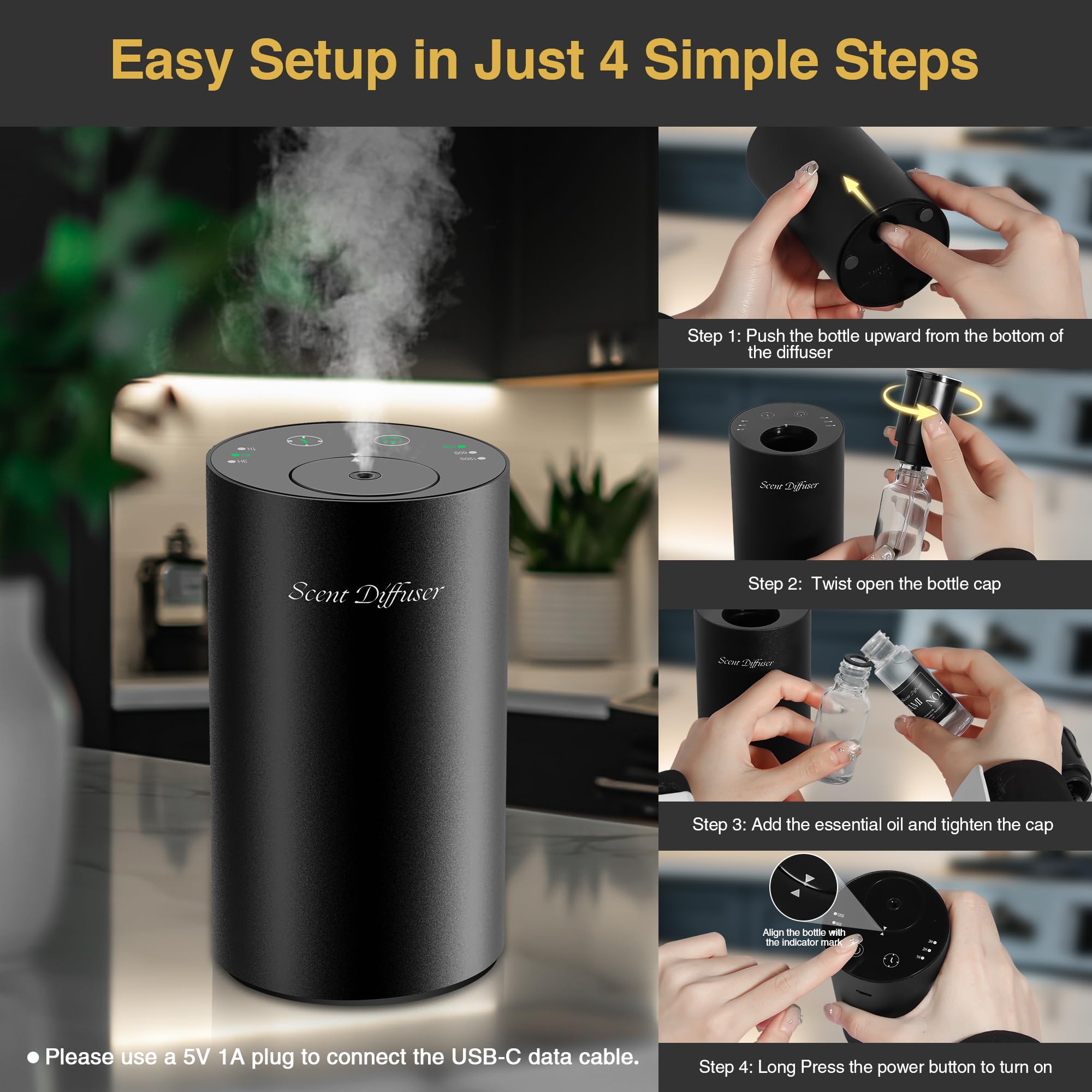 EvCZen diffuser with 3-hour timer for flexible fragrance sessions