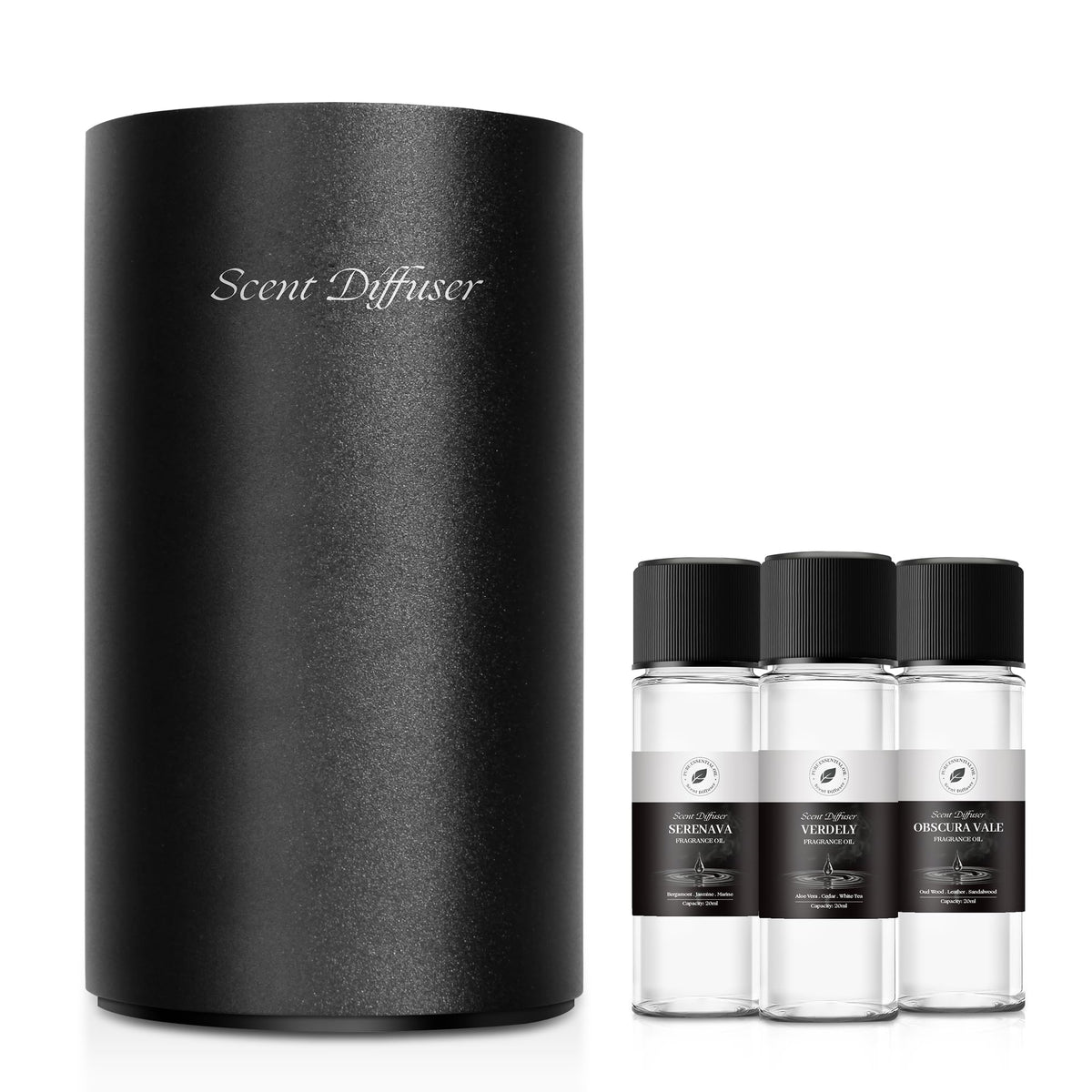 EvCZen waterless diffuser front view with sleek black finish for stylish rooms