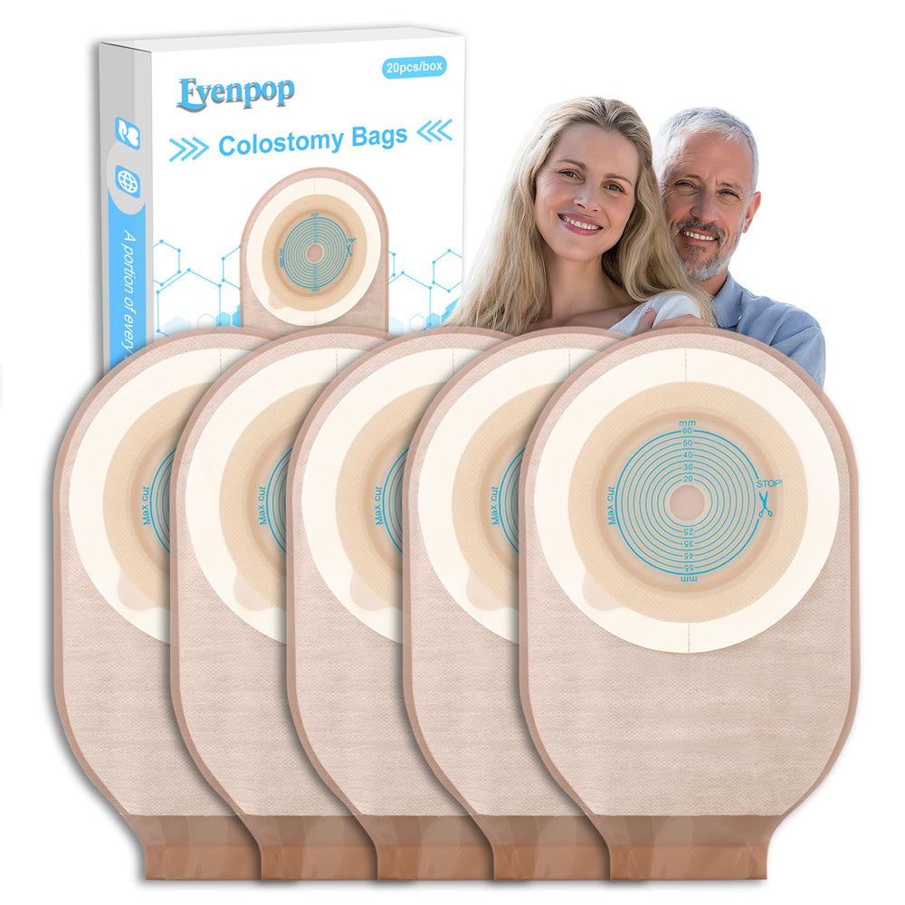 Evenpop colostomy bag with soft fabric for gentle skin contact