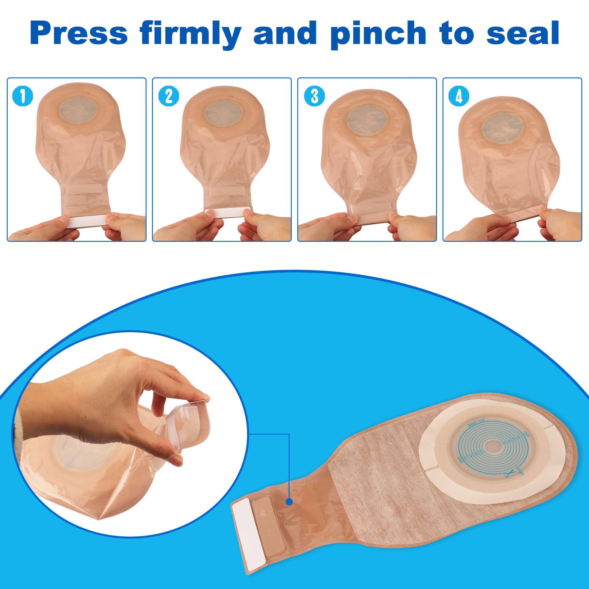 Evenpop colostomy bag tear-resistant PE backing for durable sealing