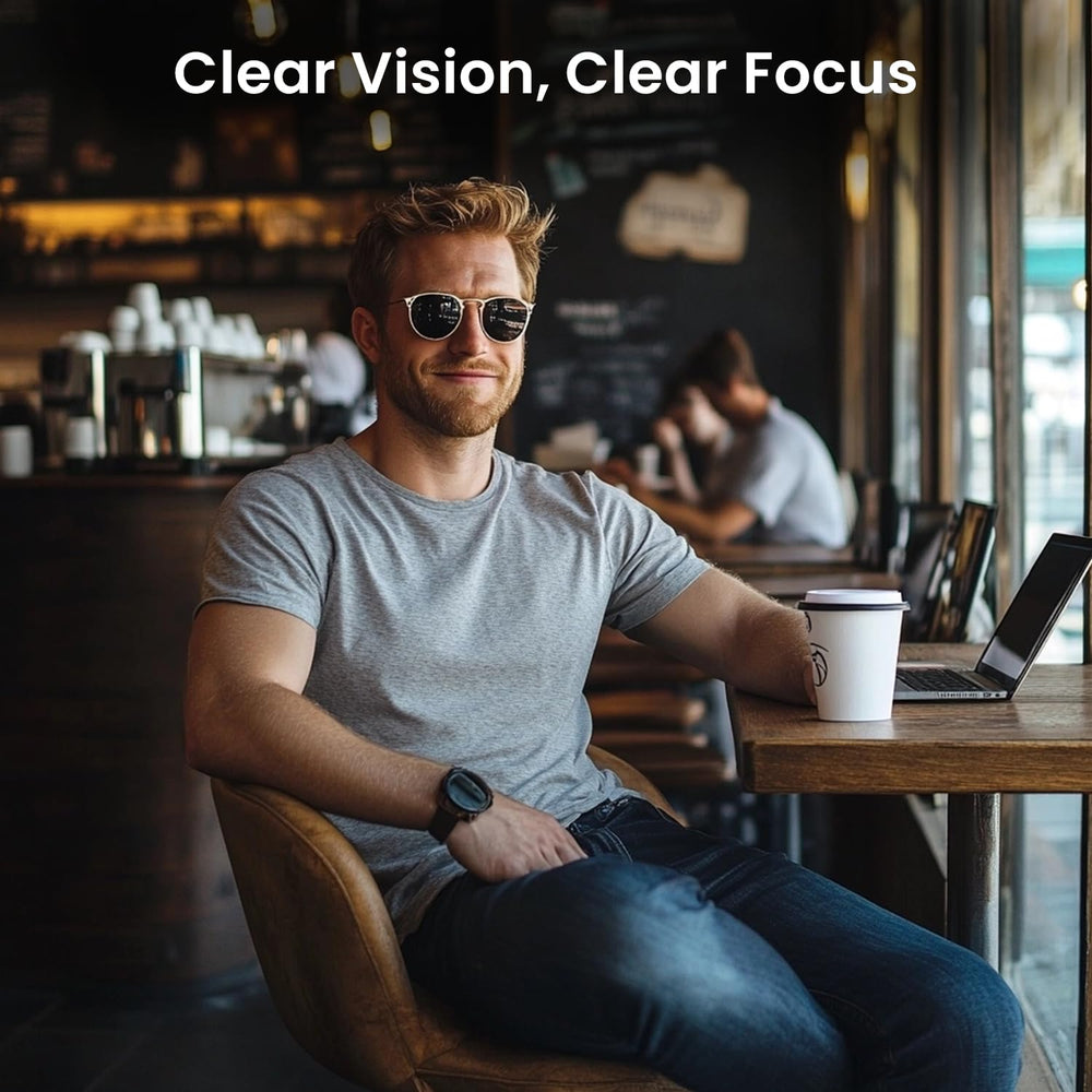 EVEO Daily eyeglasses care routine keeps lenses clear.