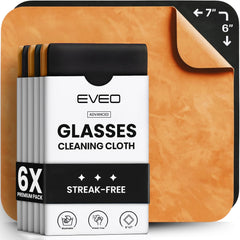 EVEO Glasses Cleaning Cloth 6-pack front view shows practical everyday cleaning.