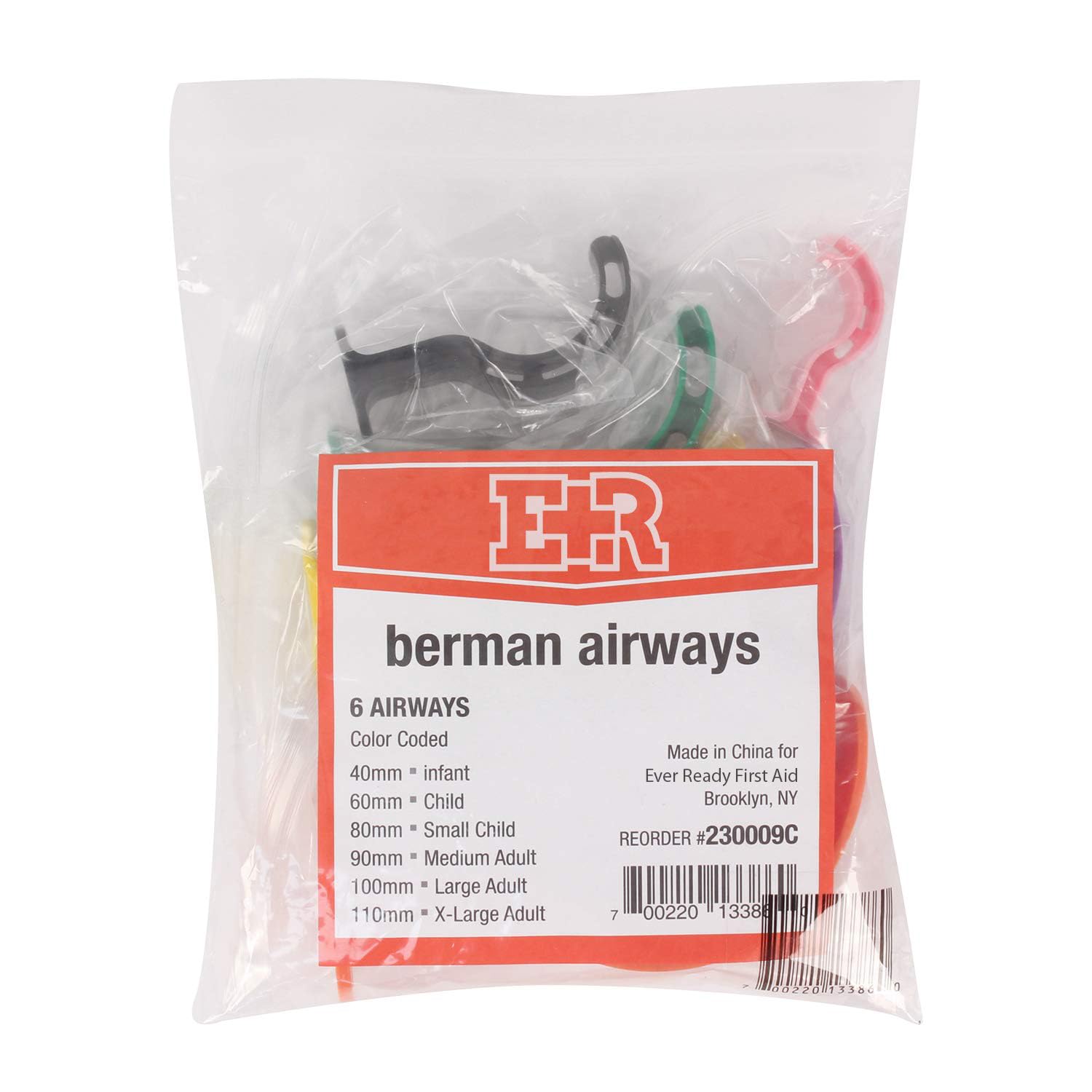 Ever Ready Berman airway kit full set packaging showing six sizes