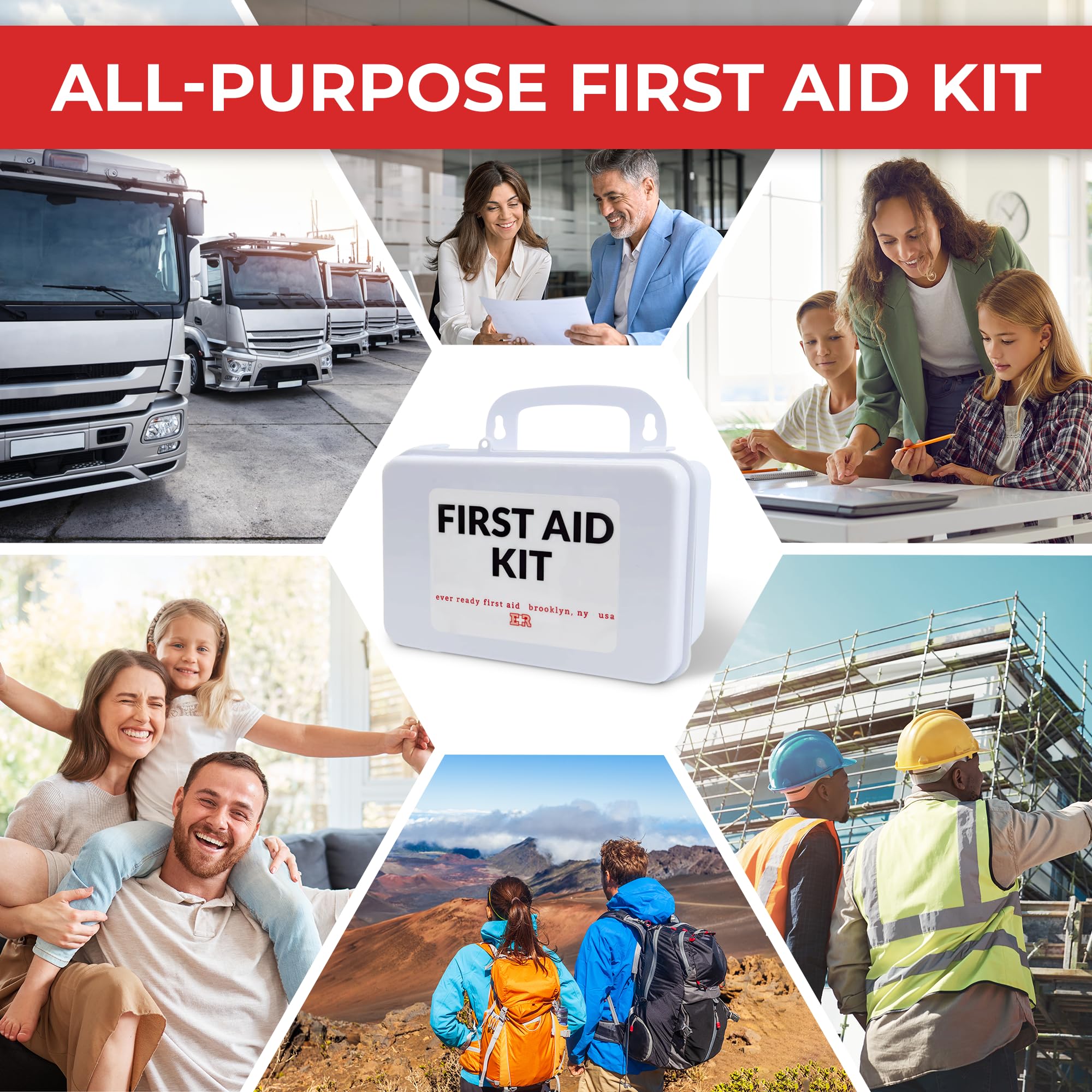 Ever Ready First Aid 10-Person Kit burn dressing for minor injuries.