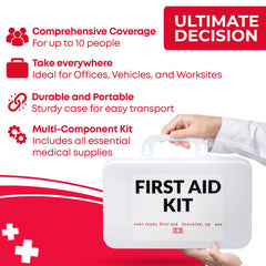 Ever Ready First Aid 10-Person Kit triangular bandage for versatile support.