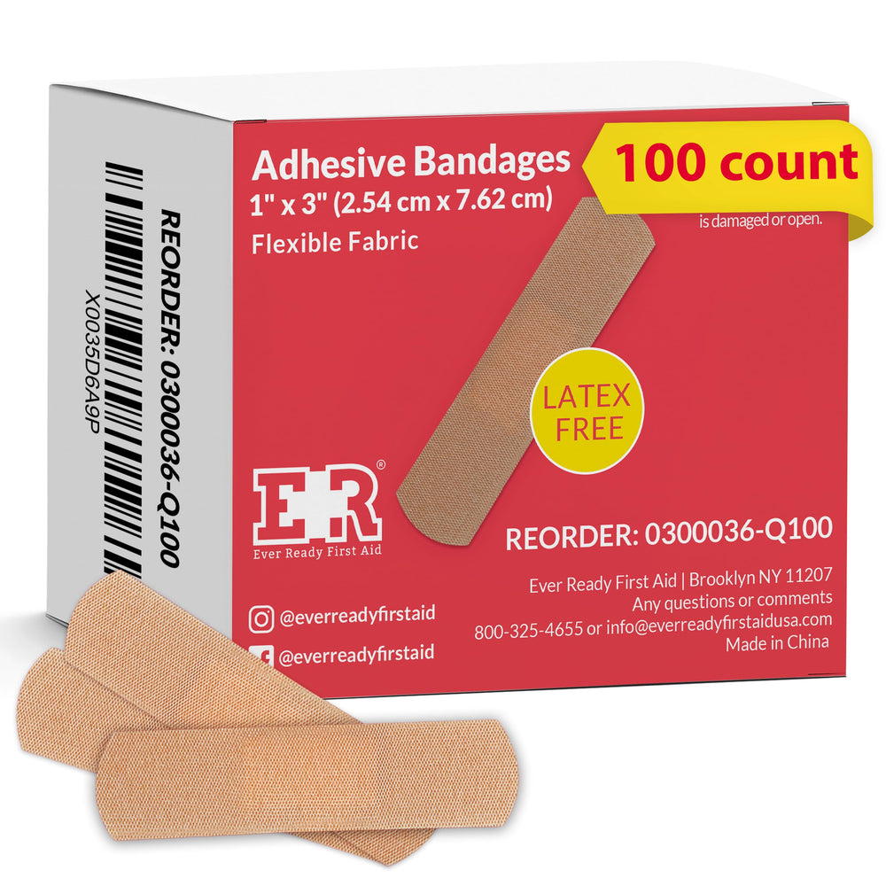 Ever Ready First Aid fabric bandages with flexible, skin-conforming fit.