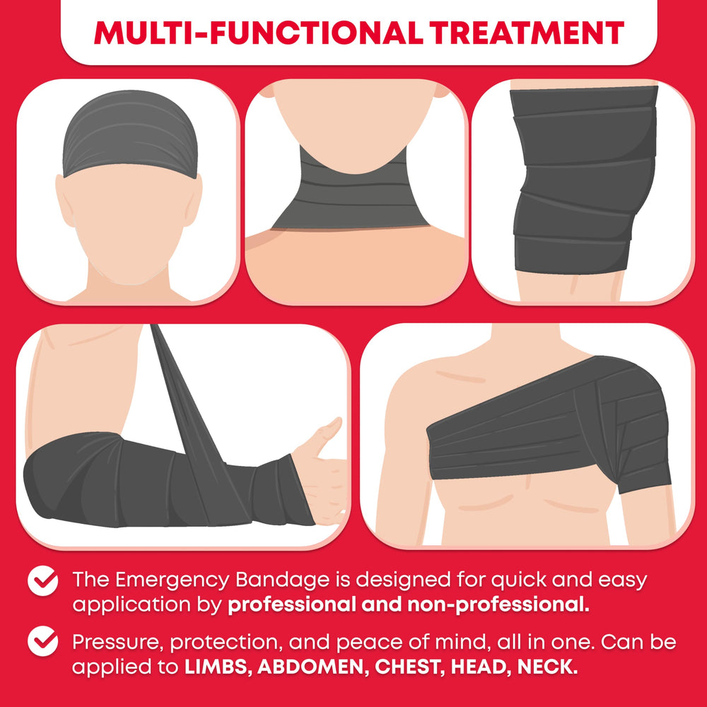 Ever Ready First Aid 70-inch compression bandage ready to wrap limbs.