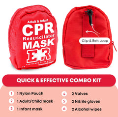 Ever Ready First Aid one-way valve provides protection during resuscitation.