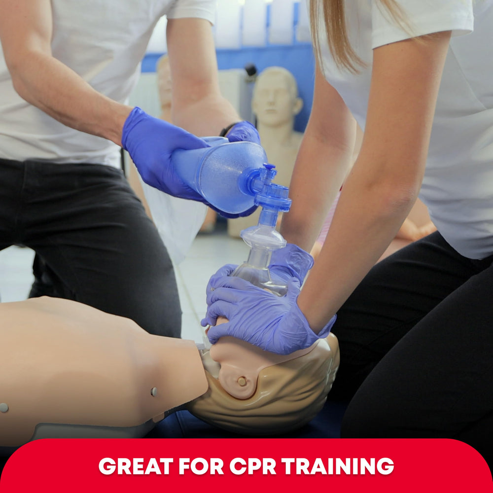 Ever Ready red pouch keeps CPR kit components organized and accessible.