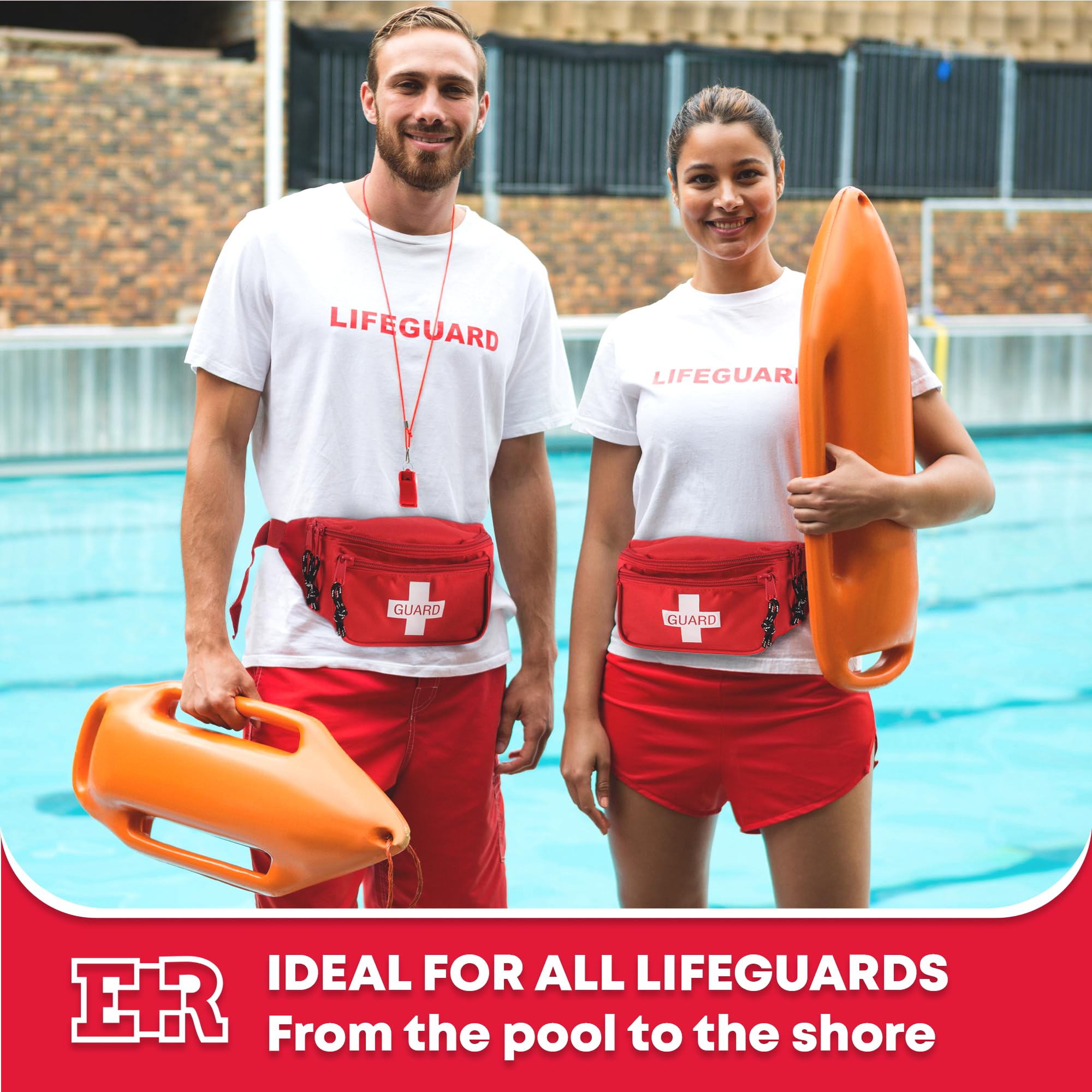 Ever Ready First Aid fanny pack in use at poolside for fast access